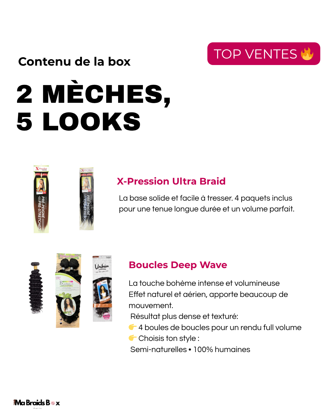 Box Bora Bora braids (Deep wave) "TOP VENTES" 🔥