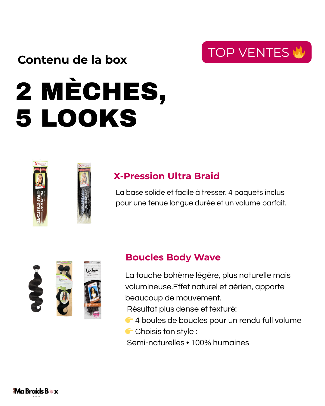 Box Bora Bora braids (Body wave) "TOP VENTES" 🔥