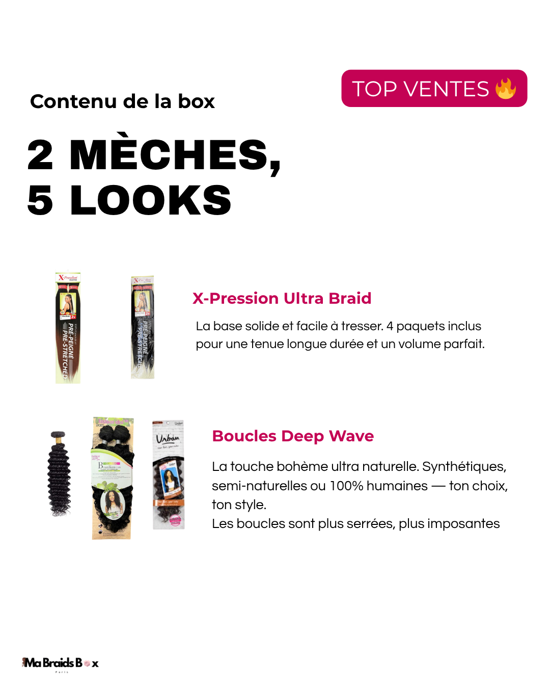 Box boho braids (Deep wave)"TOP VENTES" 🔥