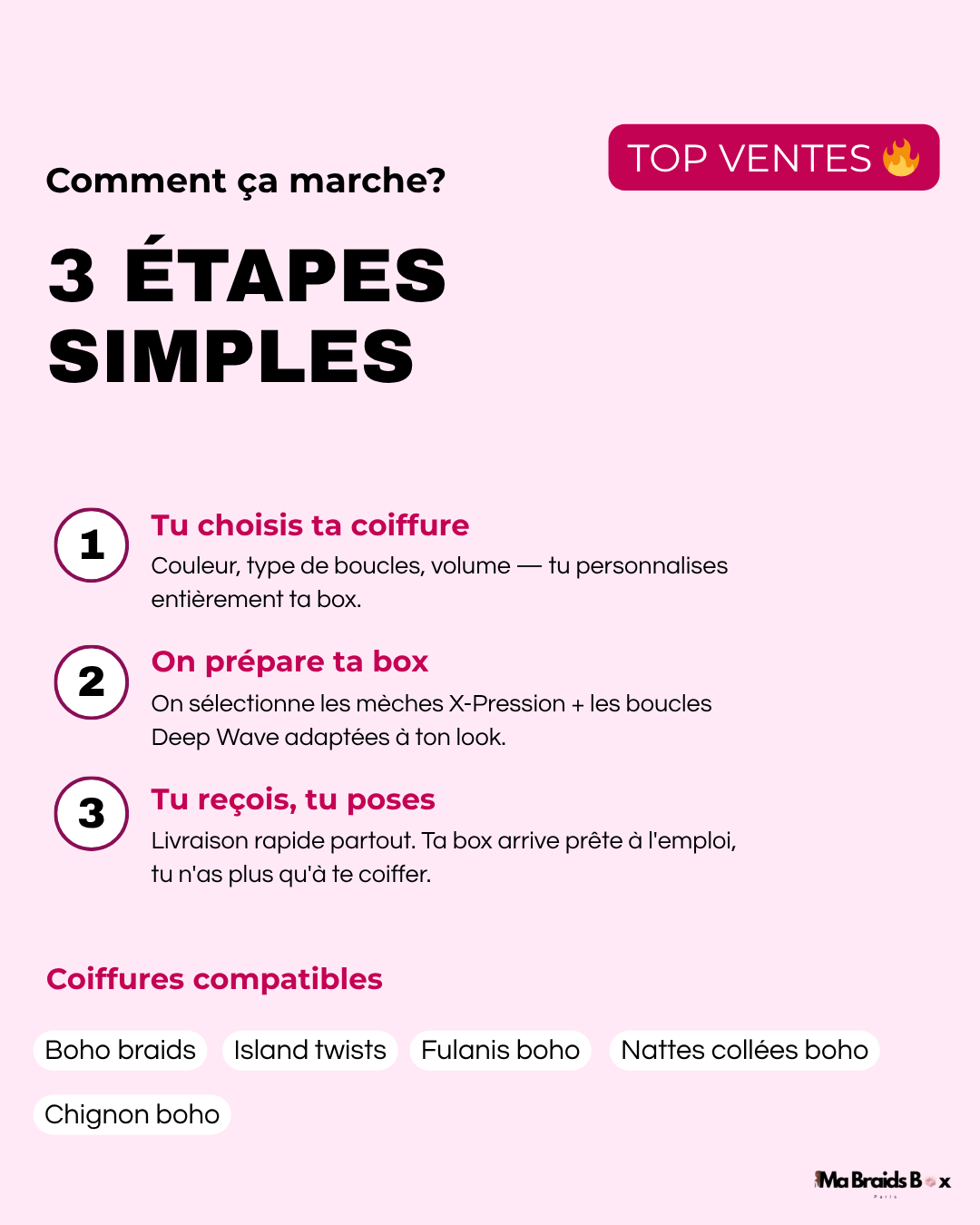 Box boho braids (Deep wave)"TOP VENTES" 🔥