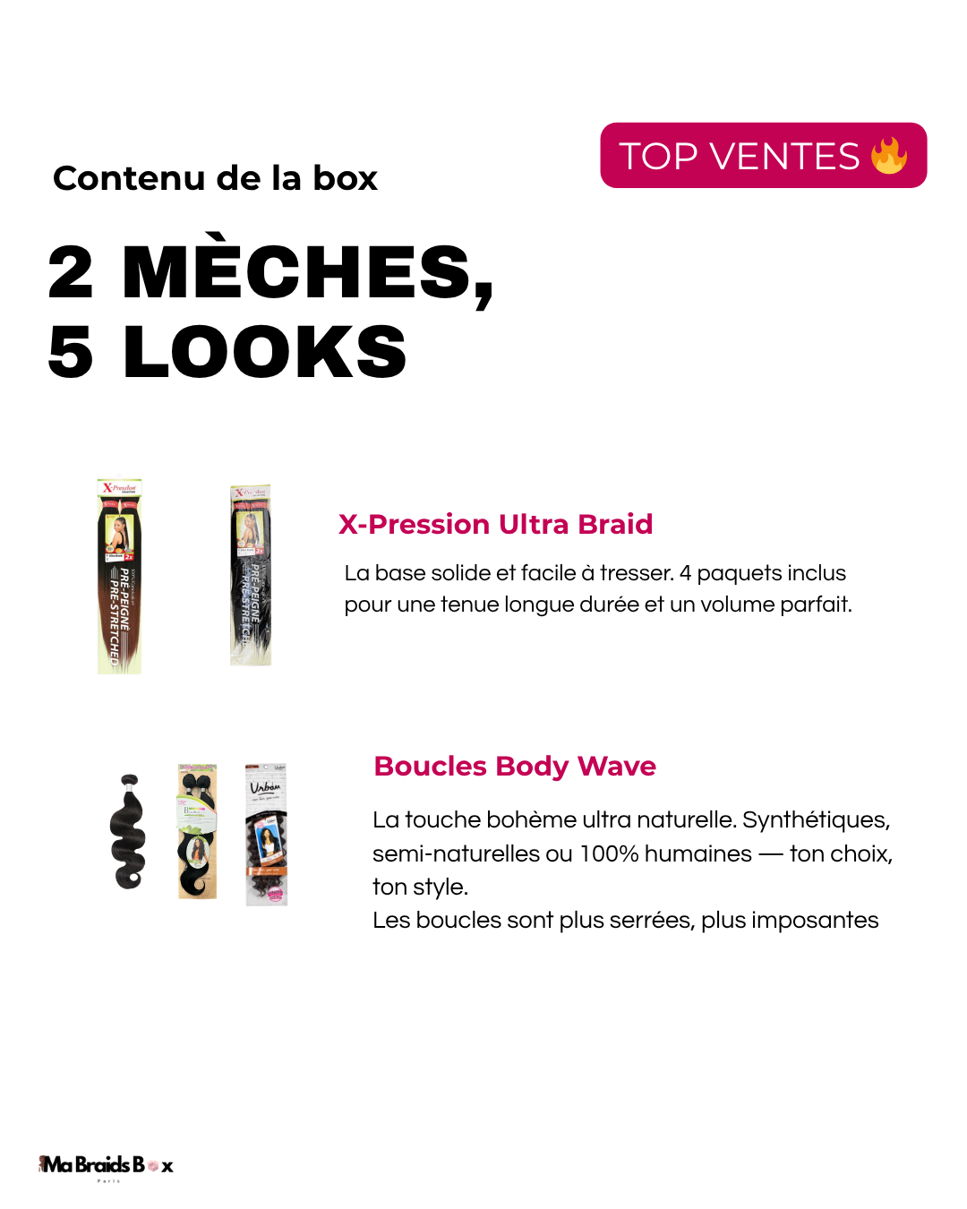 Box boho braids (Body wave)"TOP VENTES" 🔥