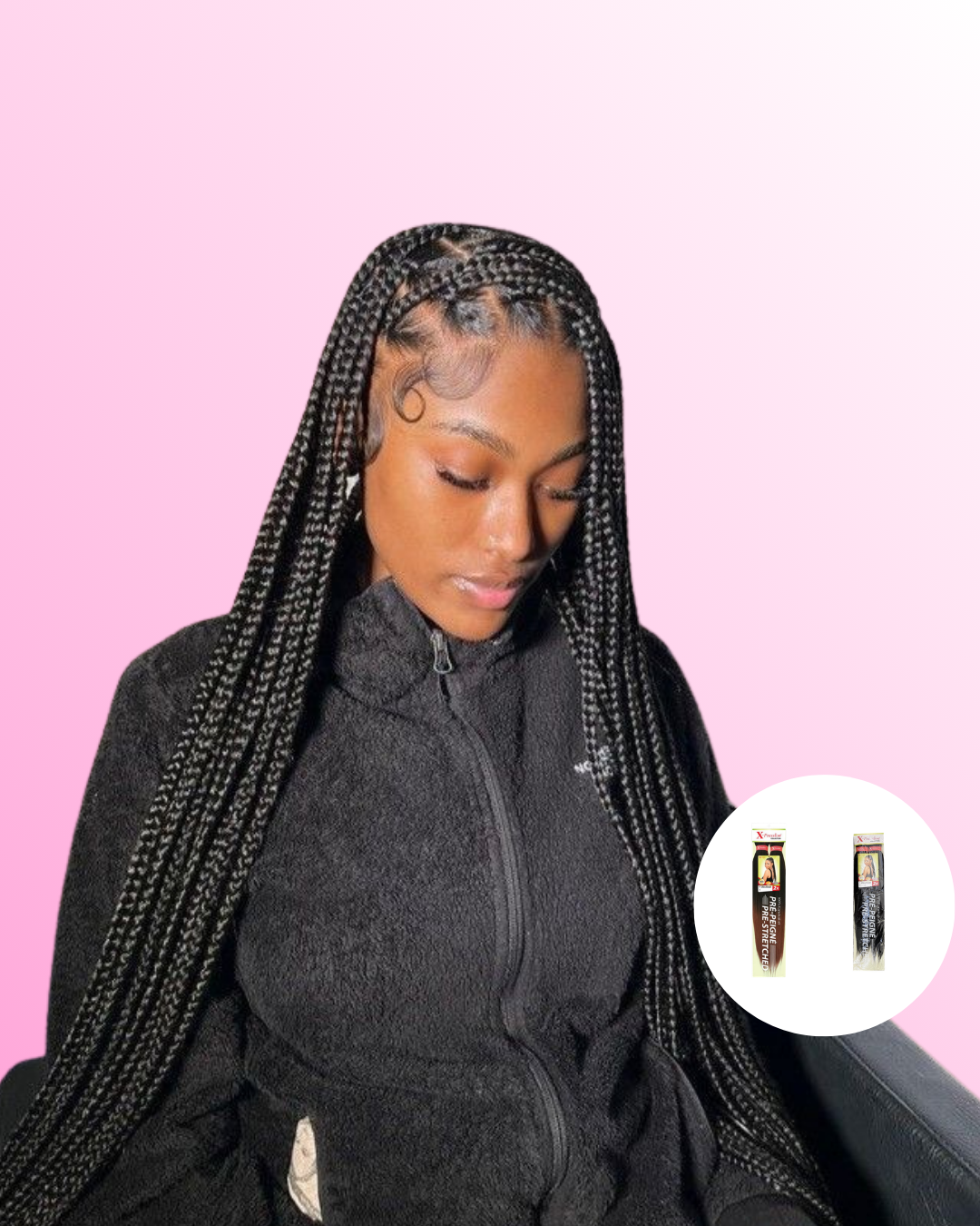 Box Braids( Braids, knotless braids, nattes collées, vanilles)